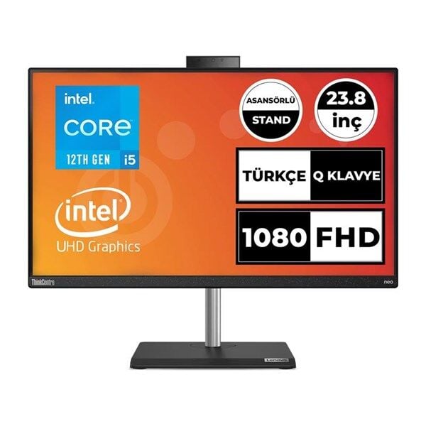 LENOVO 23.8'' NEO 30A 24 12CE0086TX CORE i5 12450H-16GB RAM-1TB NVME-FDOS