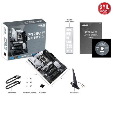ASUS PRIME Z690-P WIFI D4 DDR4 M2 PCIe NVME HDMI DP PCIe 16X v5.0 1700p mATX
