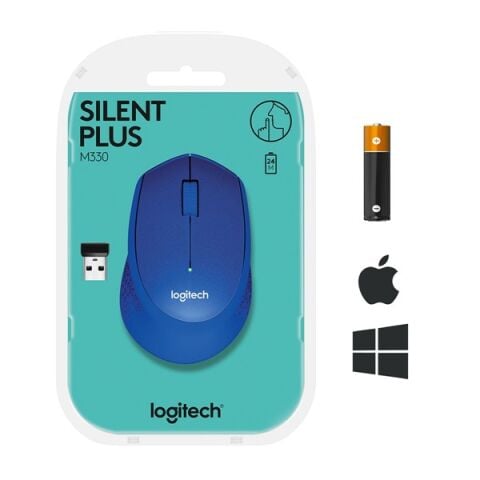 LOGITECH M330 Kablosuz Sessiz Optic Mavi Mouse 910-004910