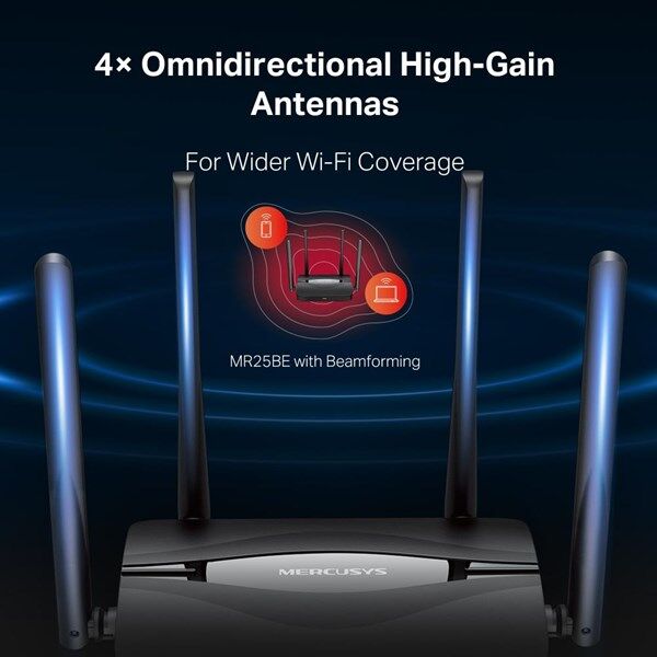 MERCUSYS MR25BE BE3600 WIFI7 DUAL BAND EV OFİS TİP ROUTER