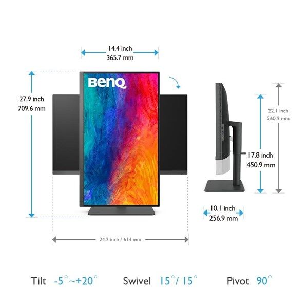 BENQ 27'' IPS PD2705U 5MS 60HZ HDMI-DP PIVOT GRAFİK TASARIM MONİTÖRÜ 3840X2160