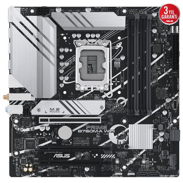 ASUS PRIME B760M-A WIFI-6E DDR5 HDMI DP PCIe 16X v4.0 1700p mATX
