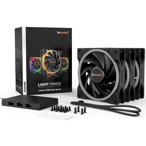 Be Quiet! Light Wings 120Mm Pwm Premium Argb Kasa Fanı 4-Pin 3-lü Paket - BL077