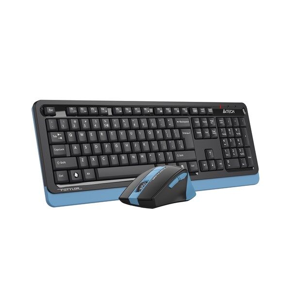 A4 TECH FG1035 Kablosuz Q Trk Optic Mouse Siyah/Mavi Multimedya Klavye - Mouse Set