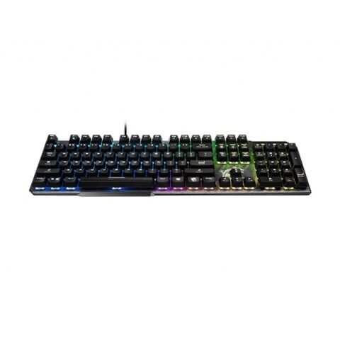 MSI GG VIGOR GK50 ELITE BW Gercek Mekanik Kailh Box White Switch Per Key Rgb Fırcalanmıs Metal Tus Yuzeyı