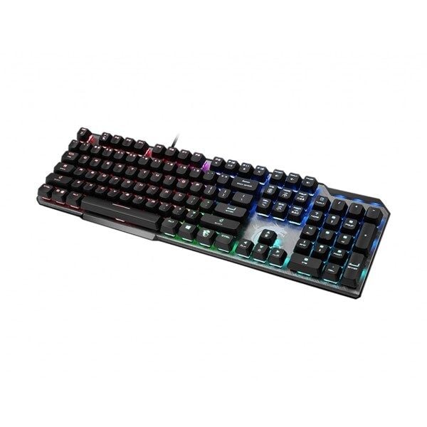 MSI GG VIGOR GK50 ELITE BW Gercek Mekanik Kailh Box White Switch Per Key Rgb Fırcalanmıs Metal Tus Yuzeyı