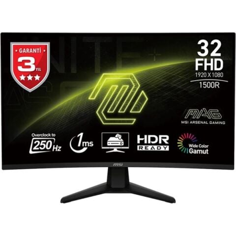 MSI 31.5'' VA MAG 32C6X 1MS 250HZ HDMI-DP KAVISLI GAMING MONİTÖR  2560X1440
