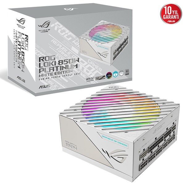 ASUS 850W 80+ PLATINUM ROG LOKI SFX-L PCIE 5.0 TAM MODÜLER POWER SUPPLY (BEYAZ)