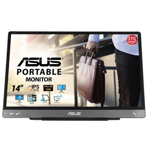 ASUS 14'' IPS MB14AC 5MS 60Hz TYPE-C EV Ofis Tipi Monitör (1920 X 1080)