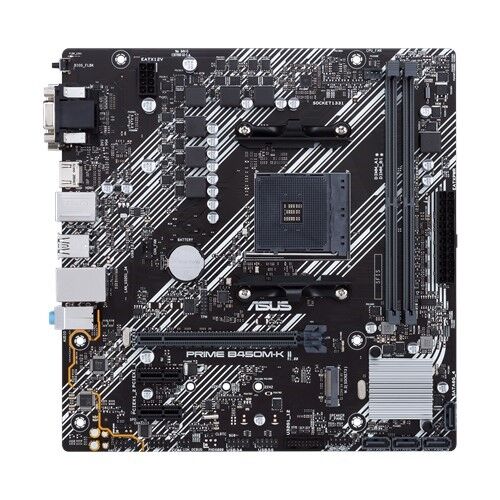 ASUS PRIME B450M-K II DDR4 M2 PCIe NVME DVI PCIe 16X v3.0 AM4 mATX