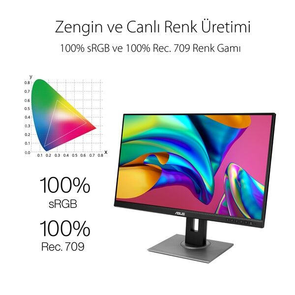 ASUS 27'' IPS PRO ART PA278QV 5MS 75Hz HDMI-DP Pivot Grafik Tasarım Monitör (2560 X 1440)