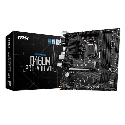 MSI MAG B460M PRO-VDH WIFI DDR4 M2 PCIe NVME HDMI DVI PCIe 16X v3.0 1200p mATX