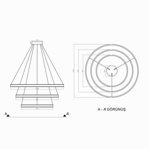 Sarkıt Led Avize Neptun PLA61903 Led Avize