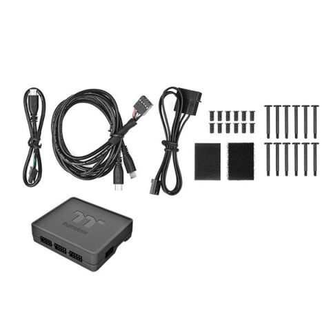 THERMALTAKE QUAD RIING ARGB 140mm Fan + Kontrolcülü Kasa Fanı Kiti 3-lü paket beyaz