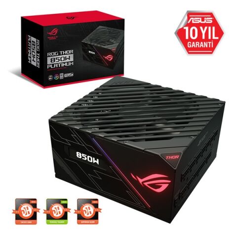 ASUS 850W 80+ PLATINUM ROG THOR 850P 13.5cm Fanlı APFC Power Supply