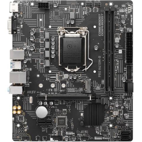 MSI PRO H410M-B DDR4 M2 PCIe NVME HDMI PCIe 16X v3.0 1200p mATX