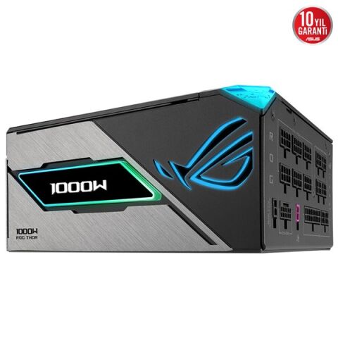 ASUS 1000W 80+ PLATINUM ROG THOR 1000P2-GAMING 13.5cm Fanlı Tam Modüler Power Supply Japon Kapasitör