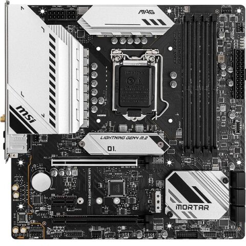 MSI MAG B560M MORTAR WIFI DDR4 M2 PCIe NVME HDMI DP PCIe 16X v4.0 1200p v2 mATX