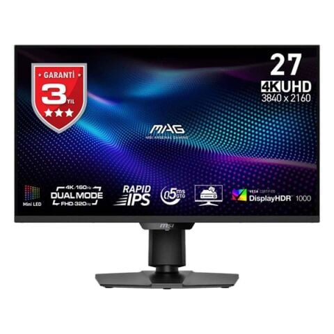 MSI 27'' RAPID IPS MAG 274UPDF E16M 0.5MS 160HZ HDMI-DP PIVOT GAMING MONİTÖR 3840X2160