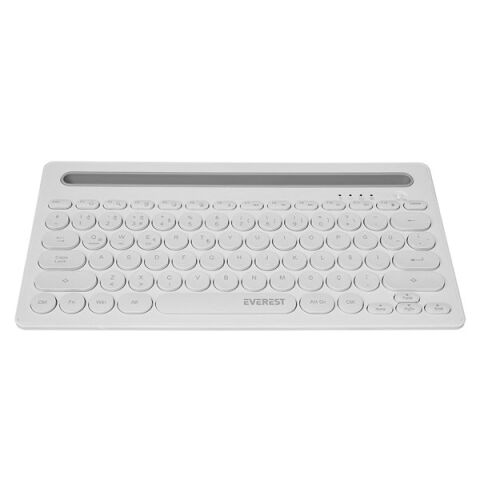 Everest KB-BT84 Beyaz/Gri Bluetooth Ultra İnce+Şarjlı Q Mac/Win/Android/Ios Uyumlu Kablosuz klavye