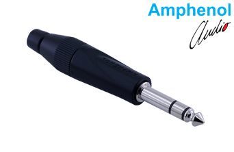 Amphenol TS3PBM 6.3mm Male Stereo Jack - Black