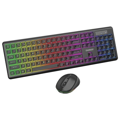 Everest KM-319BT Siyah 2.4G+BT1+BT2 Çoklu Cihaz Bağlantılı Q Set Kablosuz Klavye + Mouse