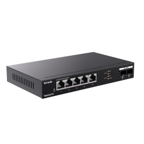 TENDA 5port TEM2007X 2.5 Gigabit 2-SFP 10GbE Yönetilemez Switch