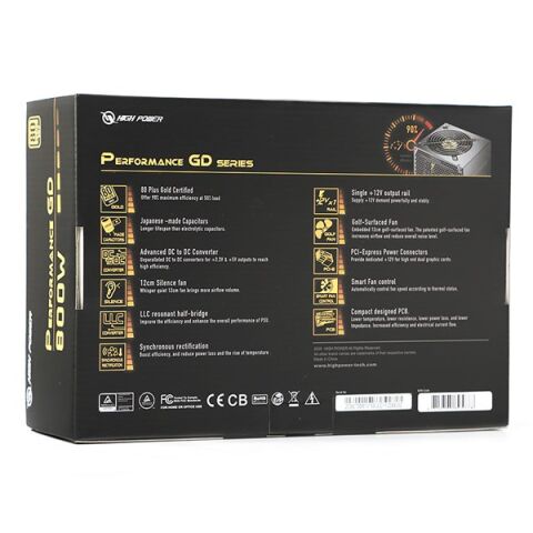 HIGH POWER 800W 80+ GOLD PERFORMANCE GD HP1-J800GD-F12S 12cm Fanlı Power Supply