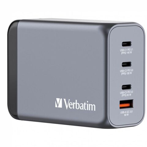 <![CDATA[VERBATIM GNC-240 240W 4-Bağlantı Noktalı GaN Duvar Şarj Cihazı]]>