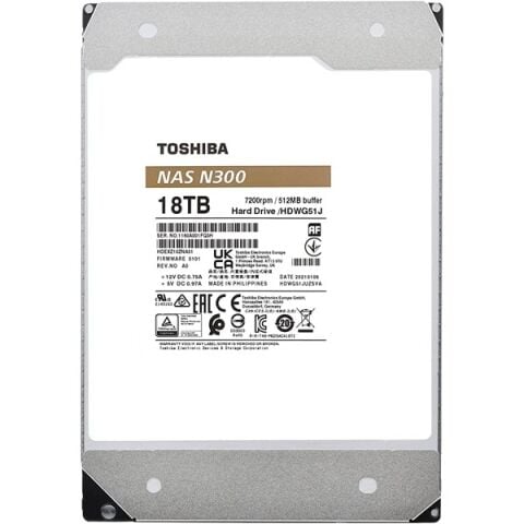 TOSHIBA 3.5'' 18TB N300 HDWG51JUZSVA 7200 RPM 512MB SATA-3 NAS Diski