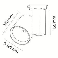 Goya Gy 3625-57 57W LED Ray Spot Armatür Siyah - 2700K - Sarı