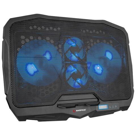 ADDISON RAMPAGE 17'' AD-RC4 Mavi Ledli 2*125mm+2*70mm Işıklı Fan Notebook Soğutucu Stand