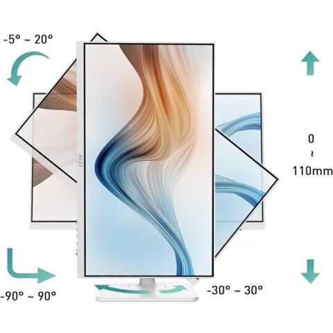 MSI 23.8'' IPS MODERN MD241PW 5MS 75HZ HDMI USB-C PIVOT EV OFİS MONİTÖRÜ 1920X1080 BEYAZ