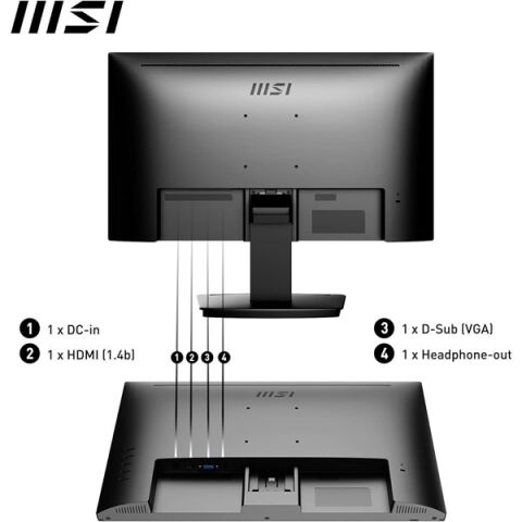 MSI 21.5 VA PRO MP223 1MS 100HZ HDMI EV OFİS TİP MONİTÖR 1920X1080