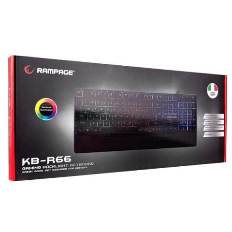 Rampage KB-R66 BUBBLE USB Gökkuşağı Aydınlatmalı Italian Layout Multimedia Gaming Oyuncu Klavyesi