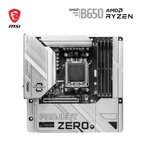 MSI B650M PROJECT ZERO WIFI-6E DDR5 HDMI-DP PCIE 4.0 AM5 mATX