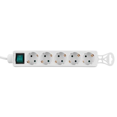 S-link SPG-F05 1.5m 306 Joule Euro Soket 3G1.0mm Tam Bakır 5'li Akım Korumalı Beyaz Priz Çoklayıcı
