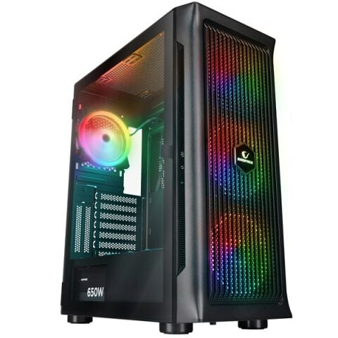 RAMPAGE 650W 80+ PROLIX MESH 4-RGB FANLI GAMING MID-TOWER PC KASASI