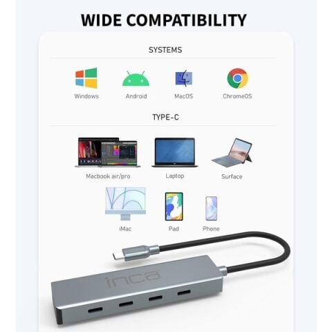 INCA ITPT-4T 4port TYPEC Çoklayıcı Hub