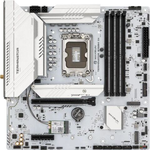 MAXSUN TERMINATÖR B760M D4 ICE DDR4 HDMI-DP PCIE 4.0 1700P MATX BEYAZ