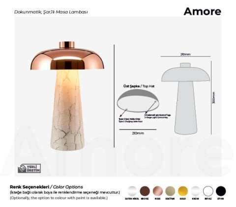 Şarjlı Masa Lambası Amore Premium