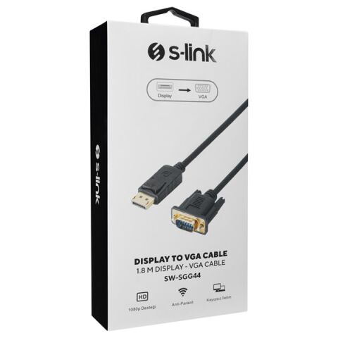 S-LINK 1.8metre SW-SGG44 Dp-VGA Görüntü Kablosu