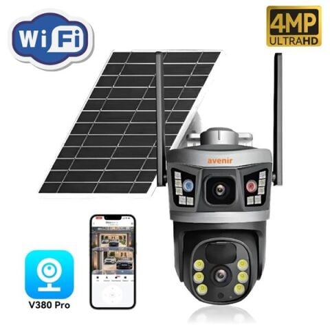 <![CDATA[AVENIR 4MP SOLAR AV-S232 ÇİFT KAMERALI WIFI PTZ KAMERA]]>