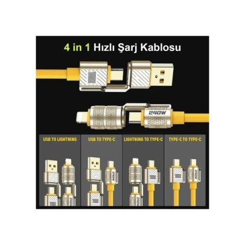 CODEGEN CDG-CNV89 Lightning 2 metre Şarj ve Data Kablosu 240W