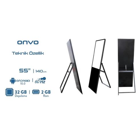 <![CDATA[ONVO 55'' Dokunmatik 55OVIN6001 Ofis,Otel,Restoran 2GB RAM- 32GB ROM- 4K Videowall Cihazı Siyah]]>