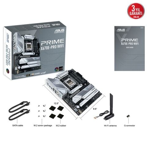 ASUS PRIME X670E-PRO WIFI DDR5 HDMI DP PCIe 16X v5.0 AM5 ATX