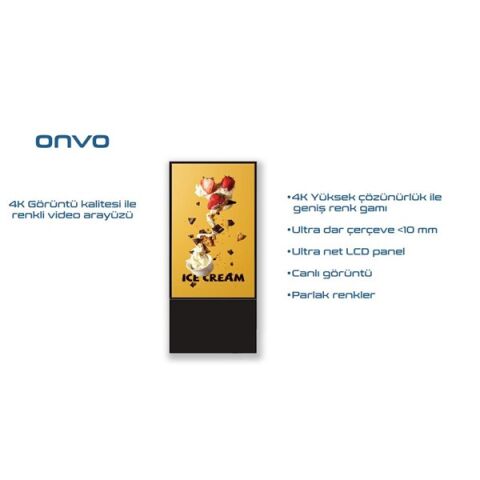 <![CDATA[ONVO 55'' Dokunmatik 55OVIN6001 Ofis,Otel,Restoran 2GB RAM- 32GB ROM- 4K Videowall Cihazı Siyah]]>