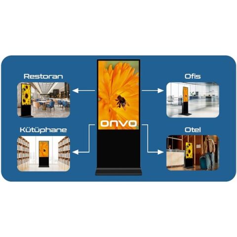 <![CDATA[ONVO 55'' Dokunmatik 55OVIN6001 Ofis,Otel,Restoran 2GB RAM- 32GB ROM- 4K Videowall Cihazı Siyah]]>