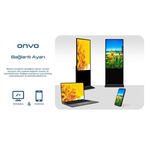 ONVO 55'' Dokunmatik 55OVIN6000 Ofis,Otel,Restoran Sabit 2GB RAM- 32GB ROM- Andorid Videowall Cihazı Siyah