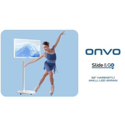 ONVO 32'' Dokunmatik 32OVM6000 Ev Ofis Tipi Hareketli 6GB RAM -64GB ROM- Videowall Cihazı Bataryalı Beyaz